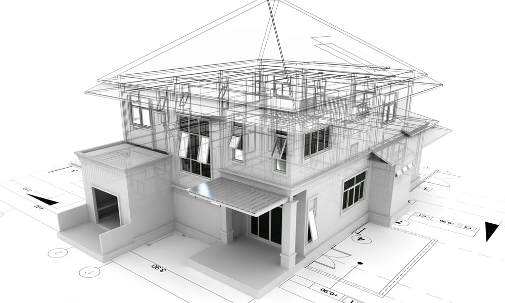 Detailed cad floor plan drawing of a los angeles property, showing architectural details.